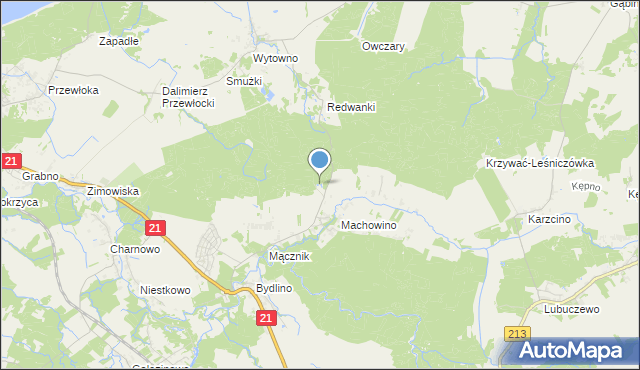 mapa Leśniczówka Redwanki, Leśniczówka Redwanki na mapie Targeo